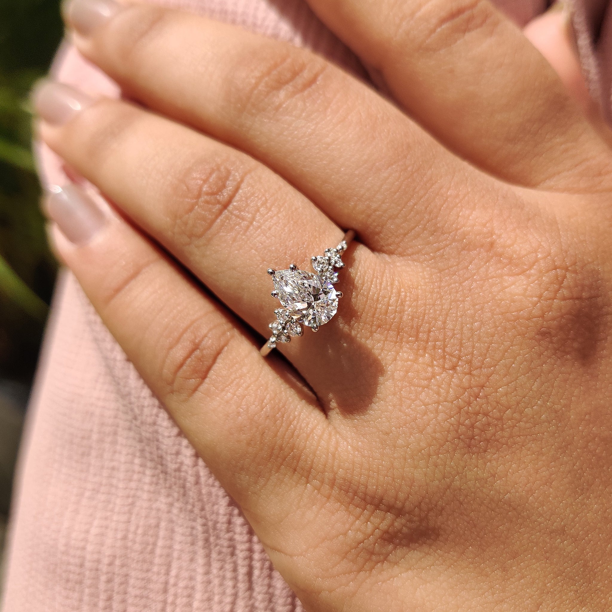 Cushion Hidden Halo Lab Grown Diamond Engagement Ring